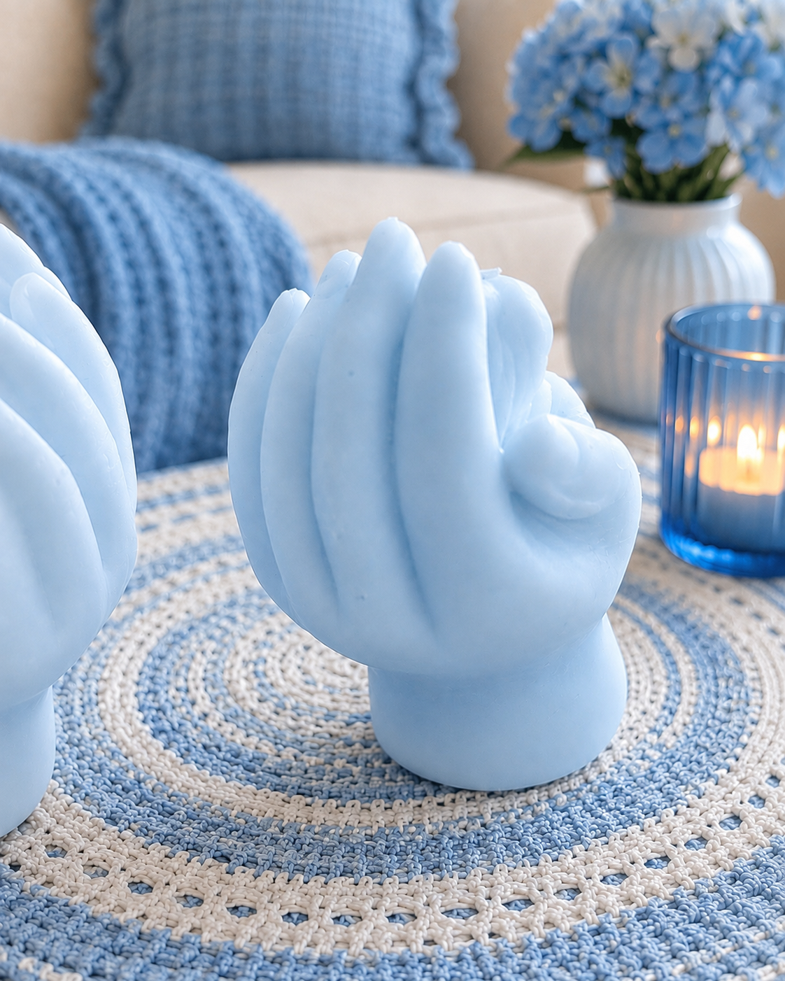 Handmade Guardian Angel in Hand Soy Wax Candle