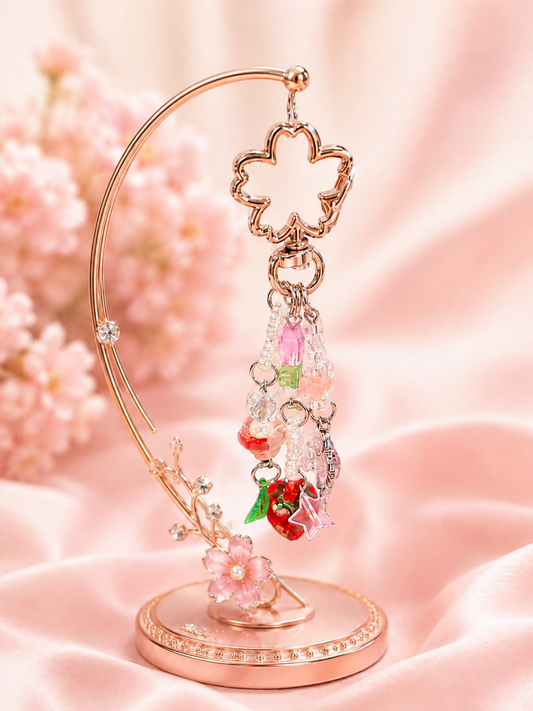 Strawberry Charm Keychain. 🍓🌸