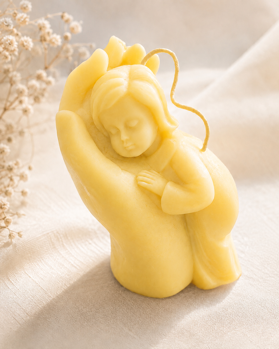 Handmade Guardian Angel in Hand Soy Wax Candle