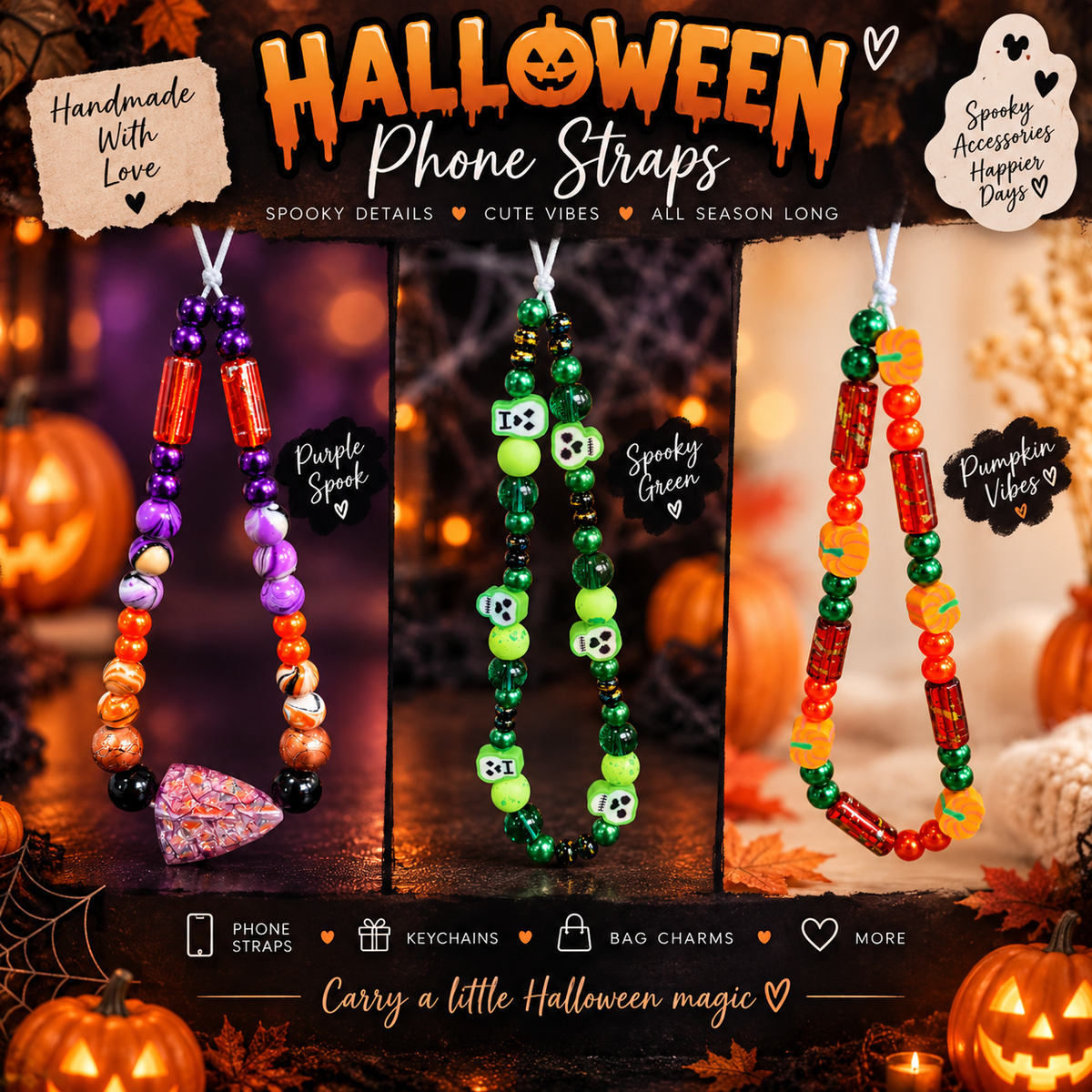 Halloween Cell Phone Straps-One-of-a-Kind Design