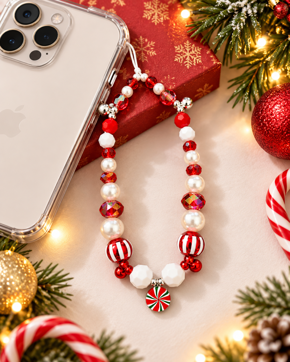 Christmas Cell Phone Straps – Handmade Holiday Beaded Charms