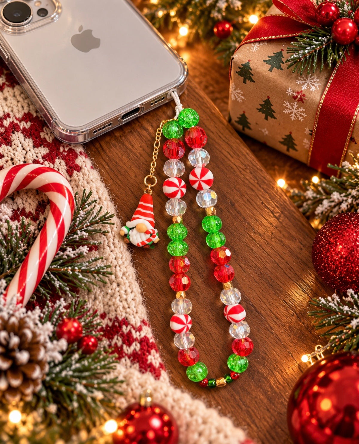 Christmas Cell Phone Straps – Handmade Holiday Beaded Charms