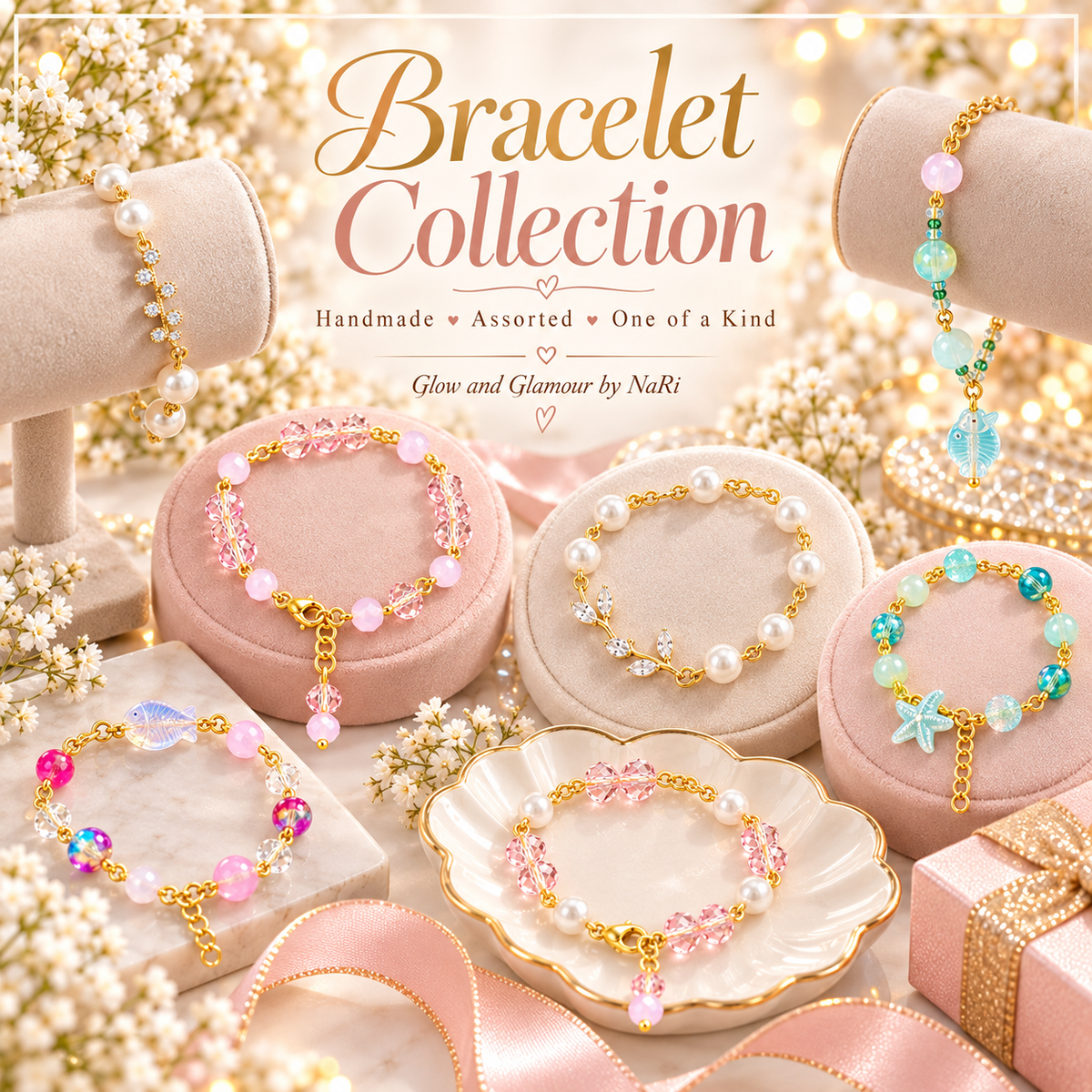 Blush & Pearl Beaded Bracelets