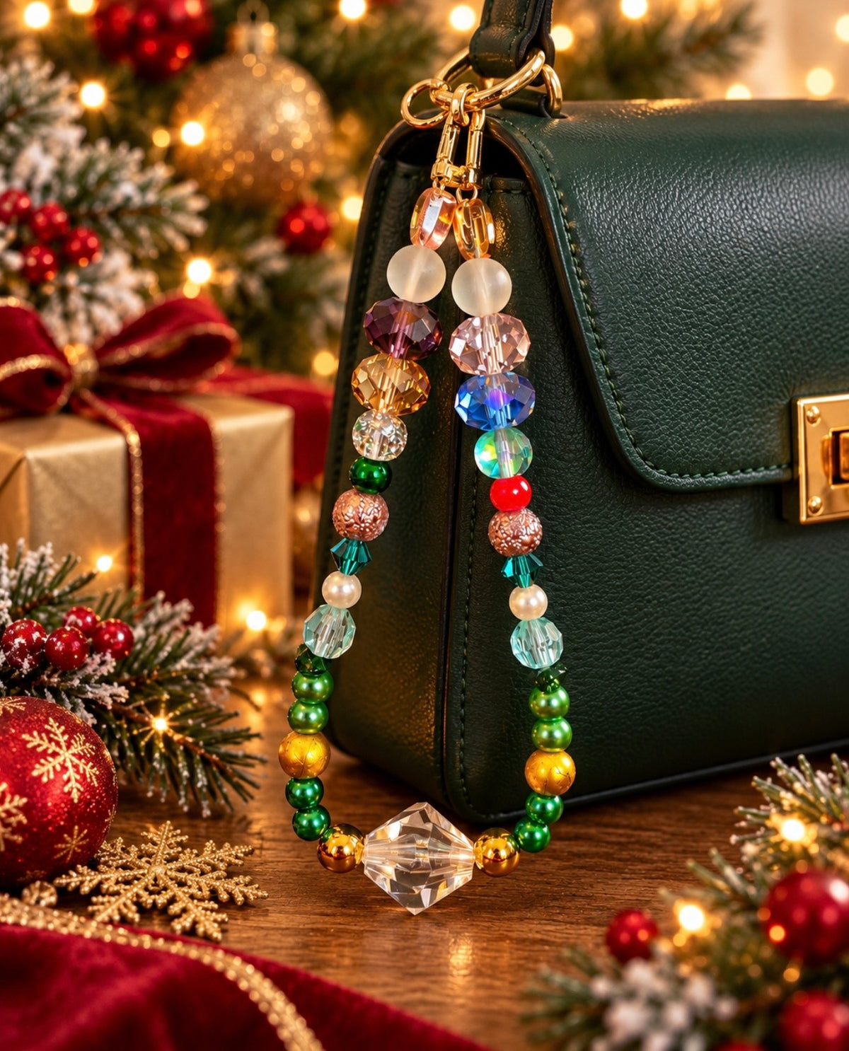 Christmas Cell Phone Straps – Handmade Holiday Beaded Charms