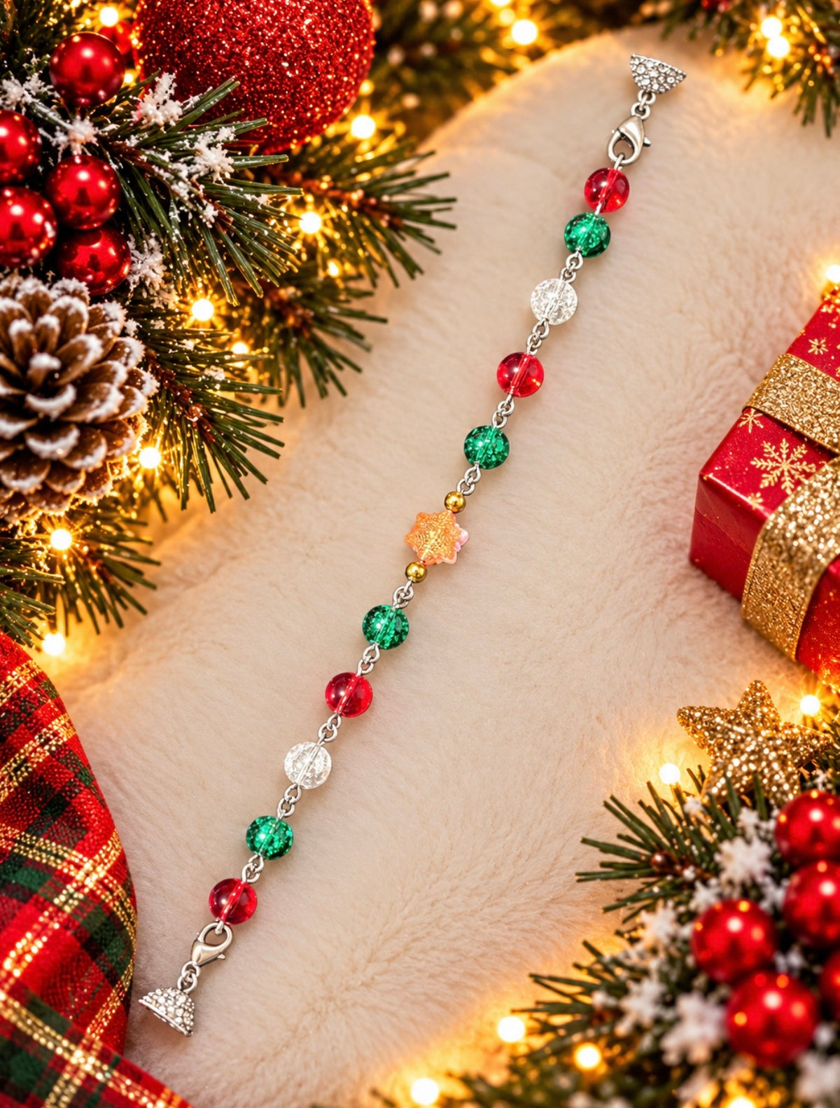 Little Star of Christmas bracelet with festive beads and star detail
