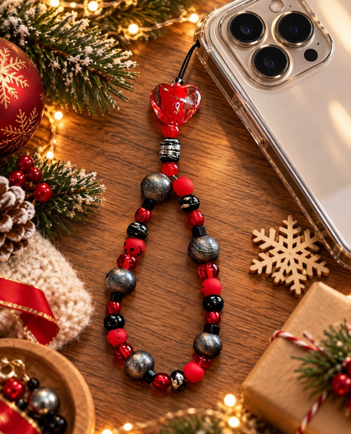 Christmas Cell Phone Straps – Handmade Holiday Beaded Charms