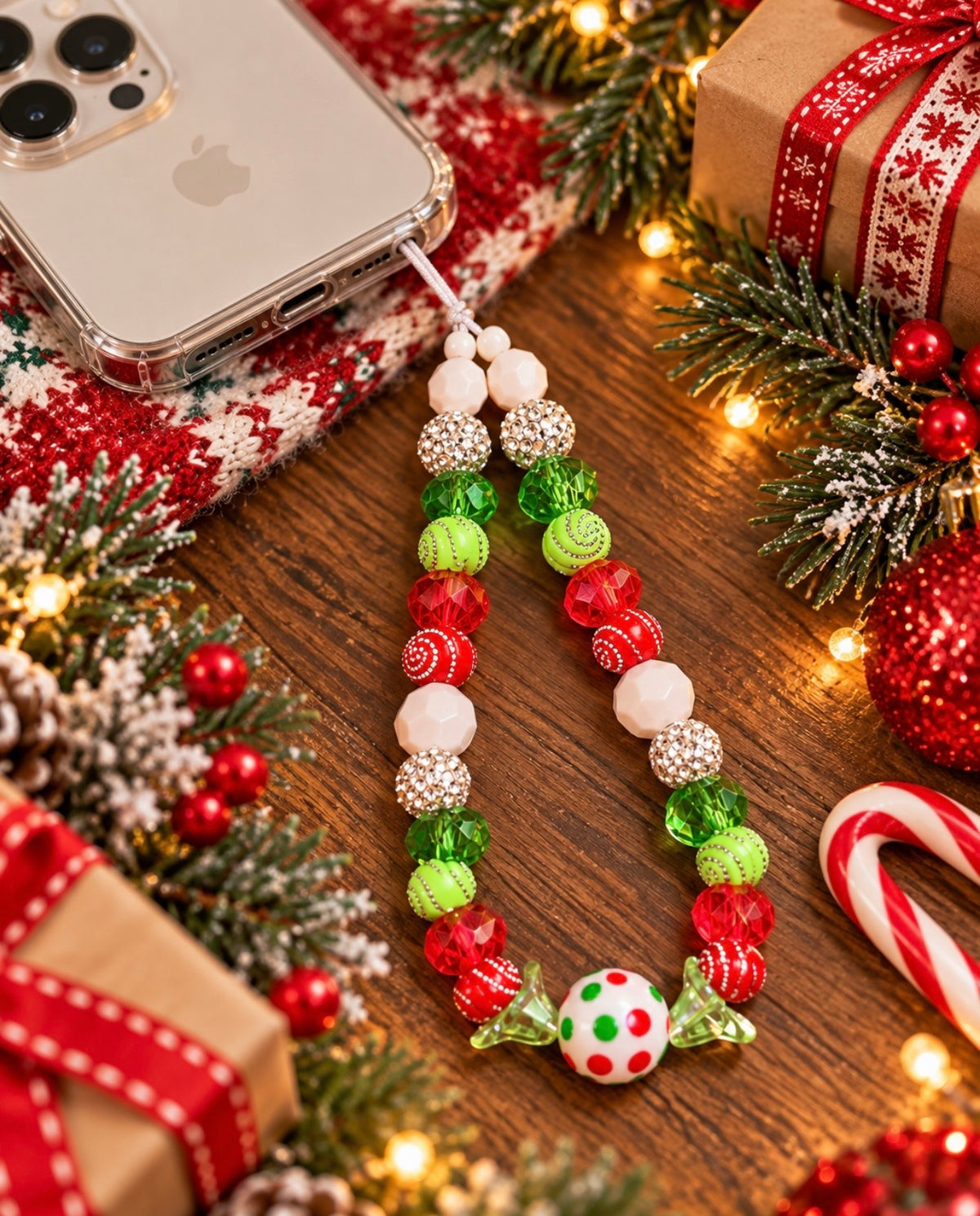 Christmas Cell Phone Straps – Handmade Holiday Beaded Charms