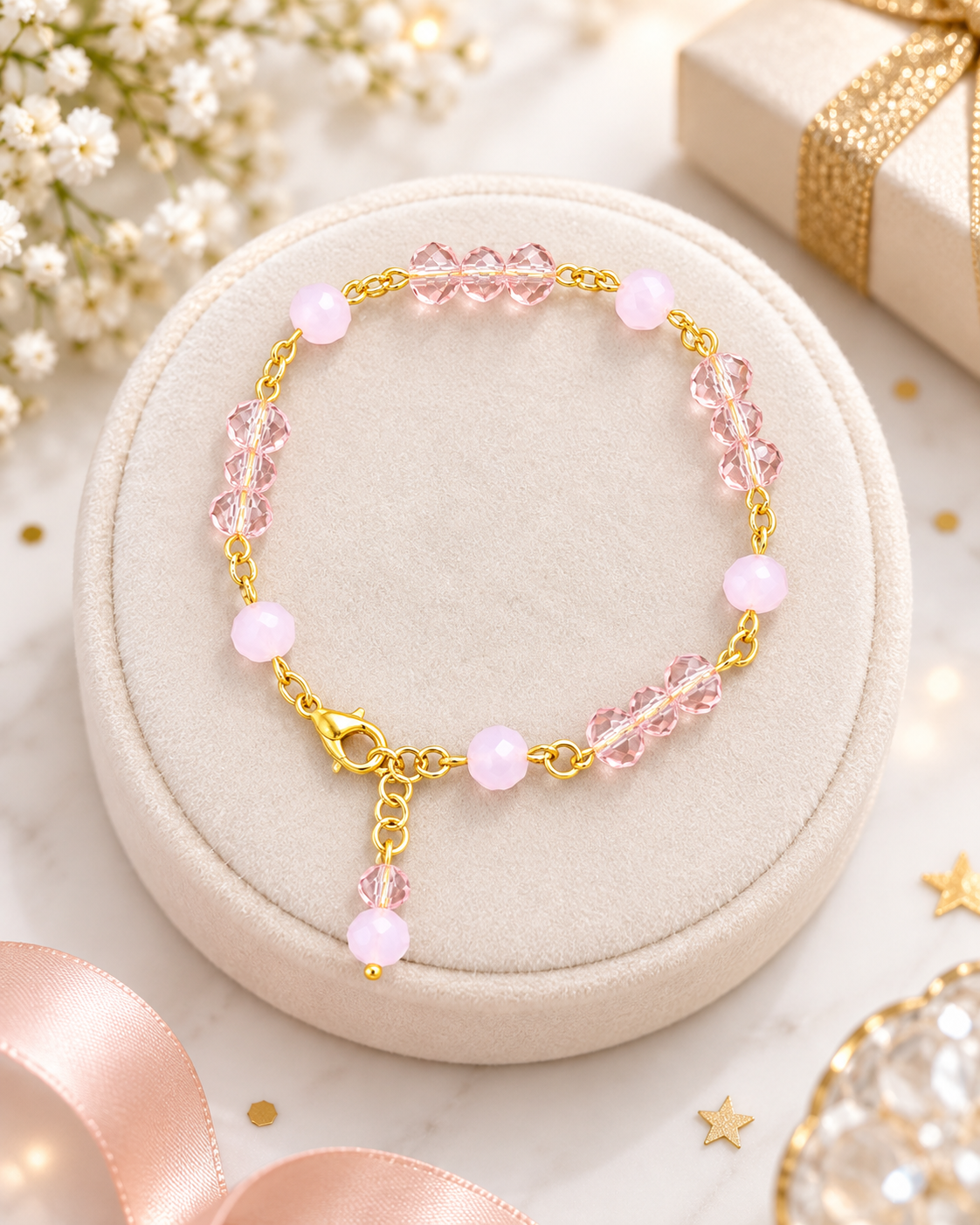 Blush & Pearl Beaded Bracelets