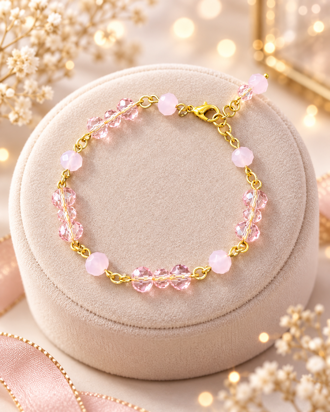 Blush & Pearl Beaded Bracelets
