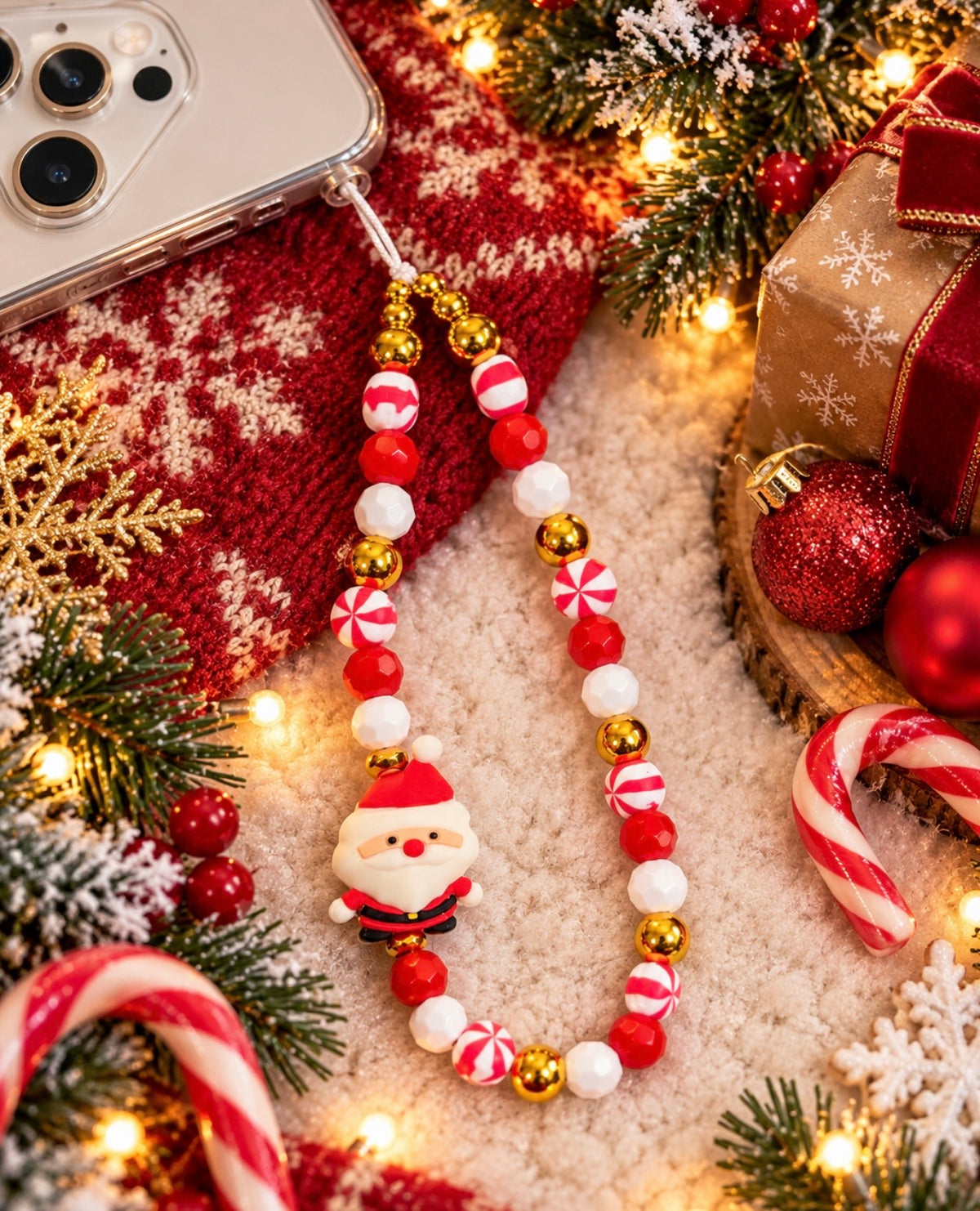 Christmas Cell Phone Straps – Handmade Holiday Beaded Charms