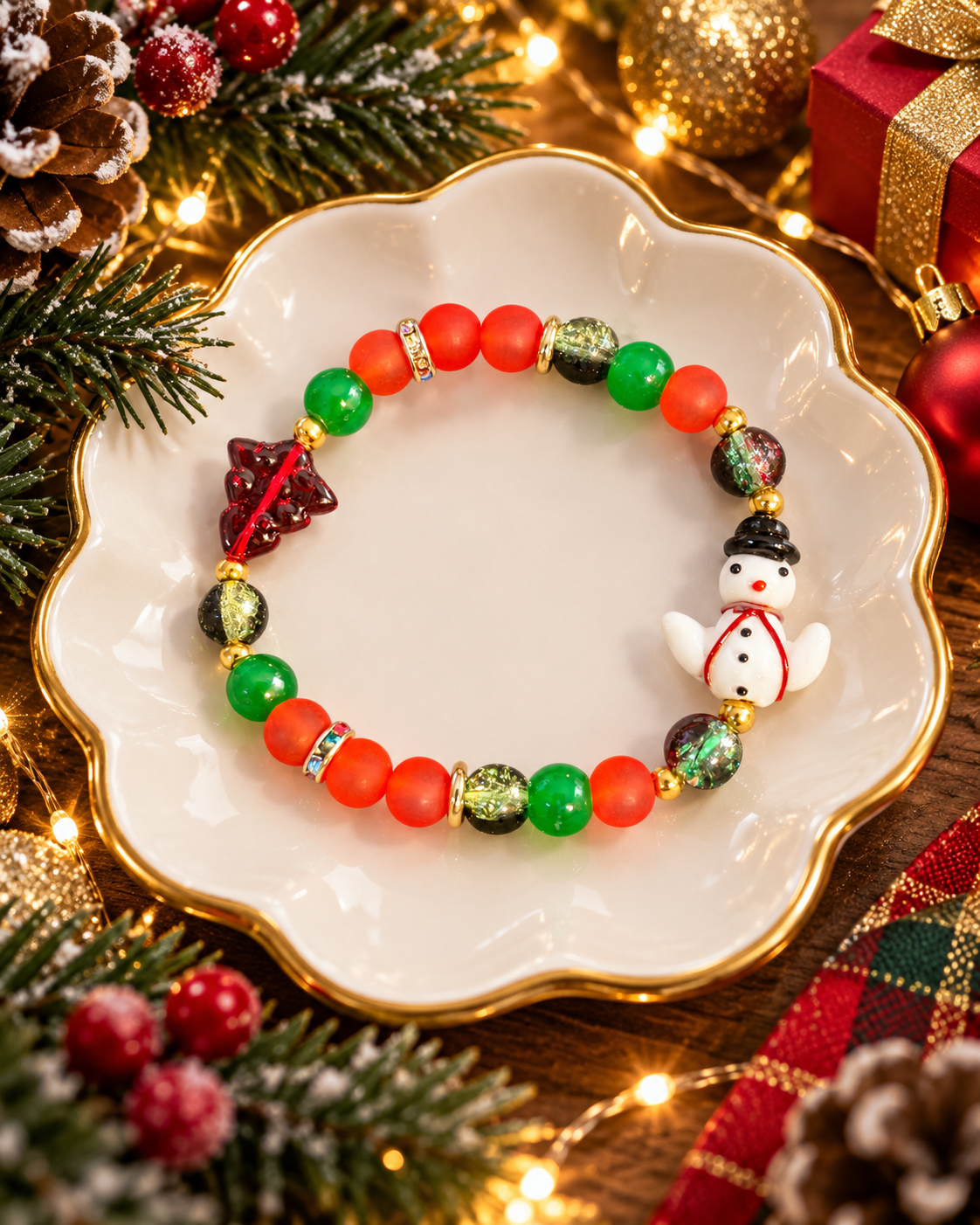 Handmade Christmas Bracelets | Festive Beads & Holiday Charms