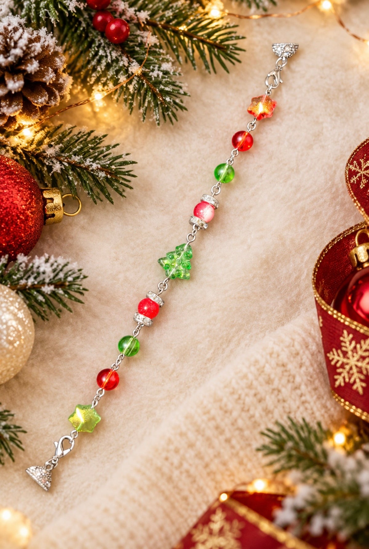Handmade Christmas Bracelets | Festive Beads & Holiday Charms