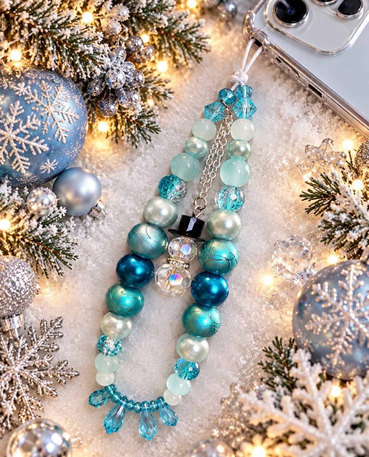 Christmas Cell Phone Straps – Handmade Holiday Beaded Charms